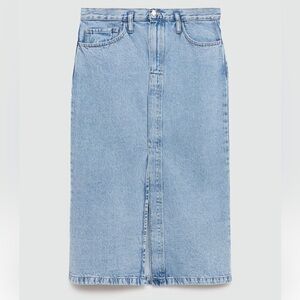 MANGO Slit Denim Skirt